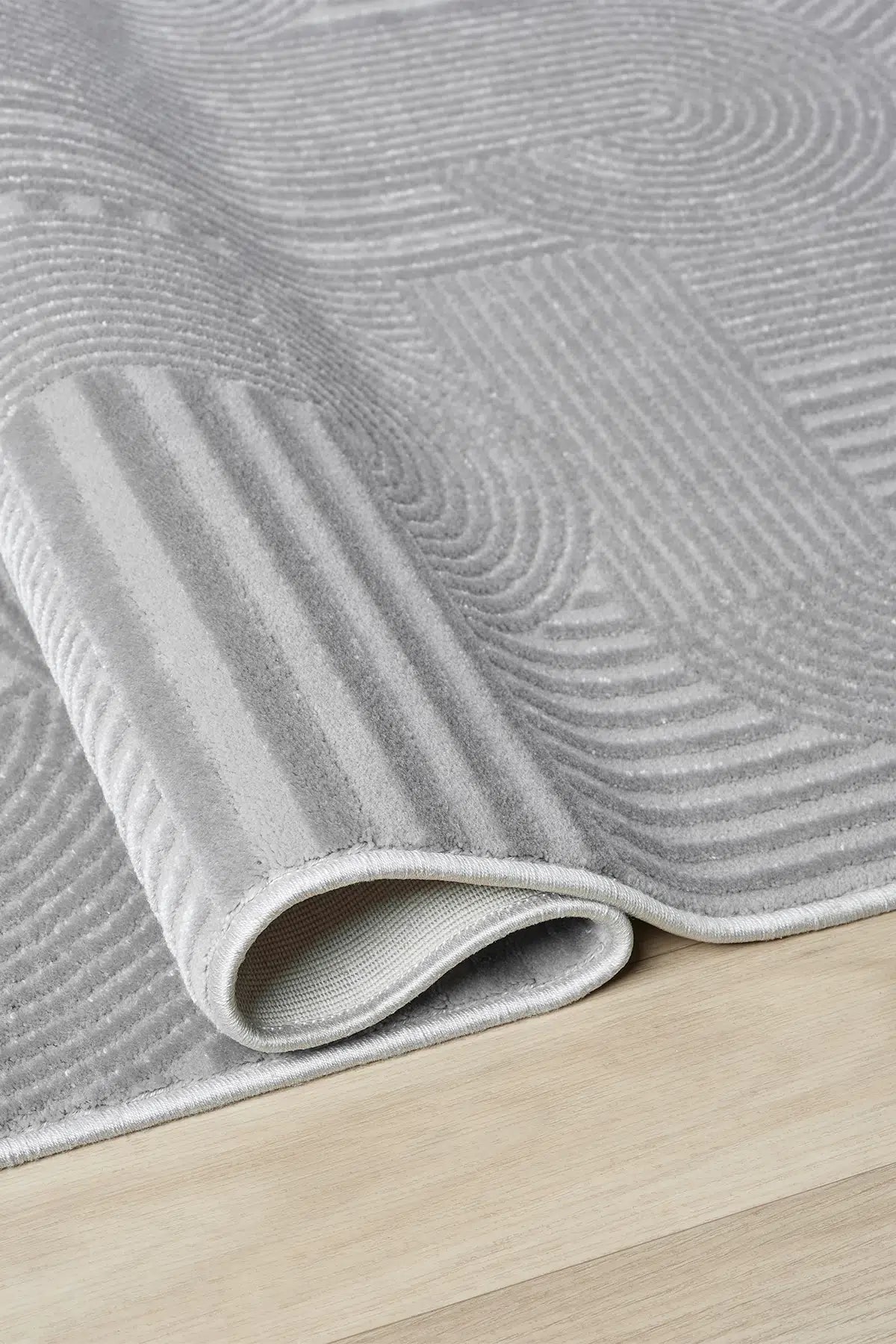 Gri Monokrom Düz Dokulu Minimalist Halı - 888GM