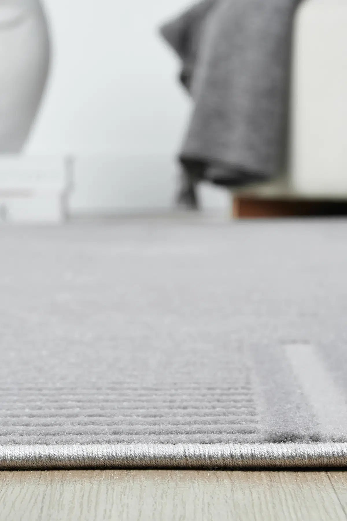 Gri Monokrom Düz Dokulu Minimalist Halı - 888GM