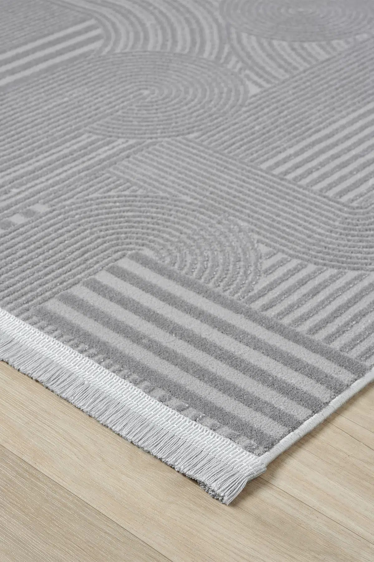 Gri Monokrom Düz Dokulu Minimalist Halı - 888GM
