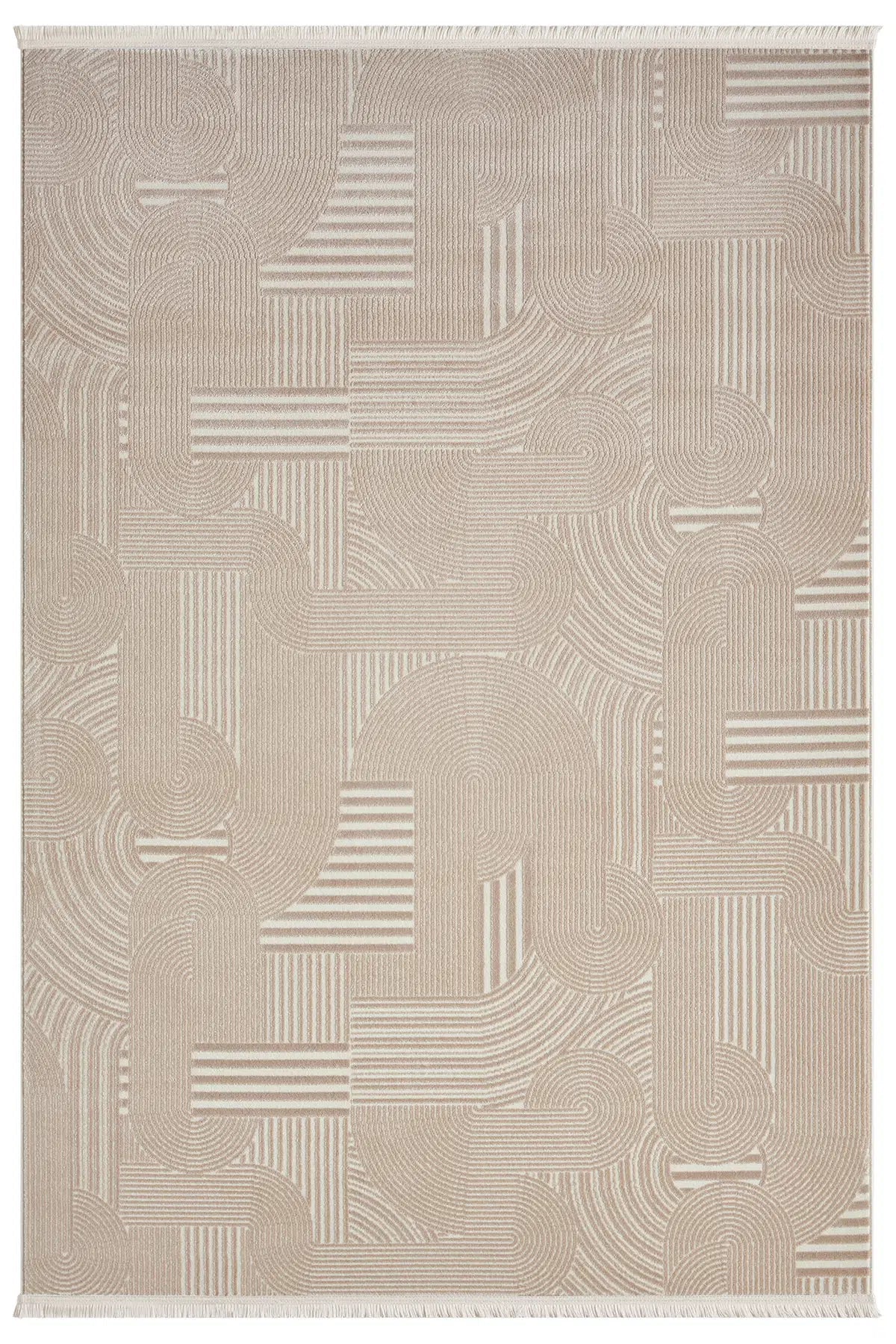 Bej Monokrom Düz Dokulu Minimalist Halı - 889BM