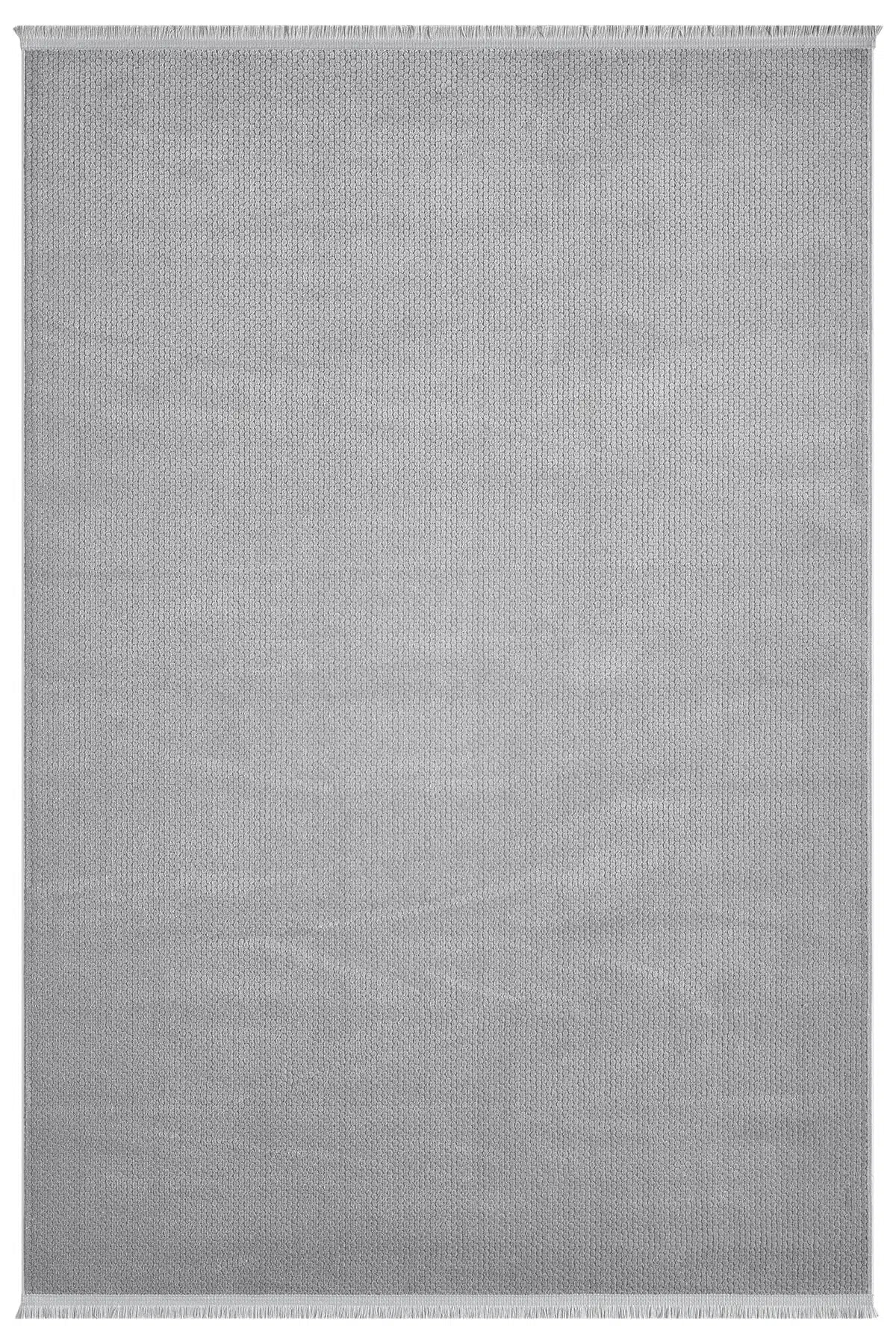 Gri Monokrom Düz Dokulu Minimalist Halı - 889GM