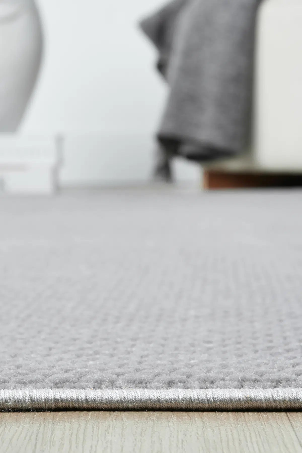 Gri Monokrom Düz Dokulu Minimalist Halı - 889GM