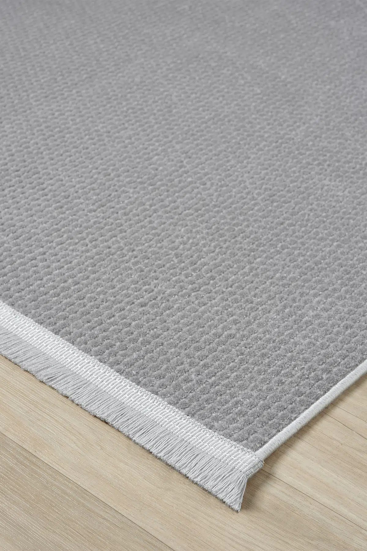 Gri Monokrom Düz Dokulu Minimalist Halı - 889GM