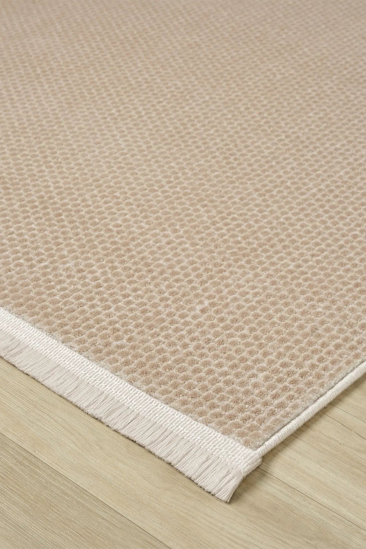 Bej Monokrom Düz Dokulu Minimalist Halı - 889BM