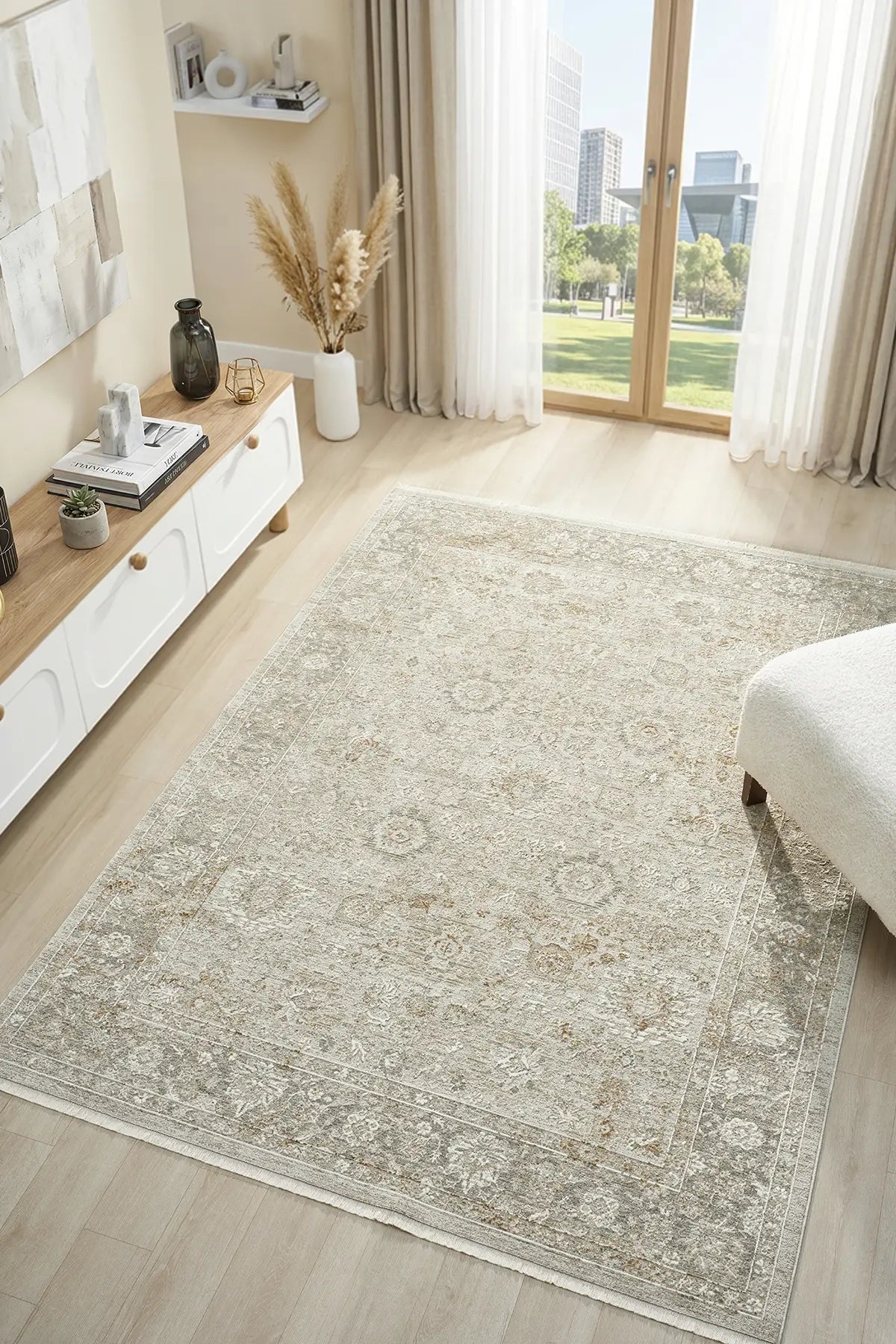 Gri Yalın Dokuma Naturel Minimalist Halı - 1301GN