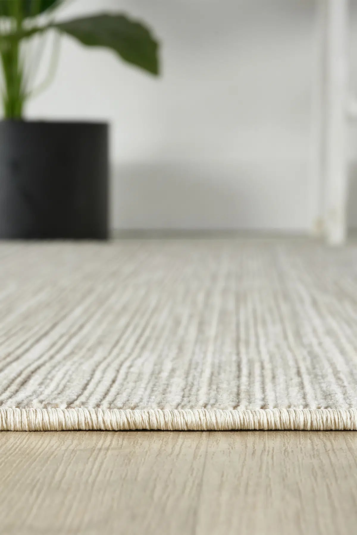 Bej Çizgili Dokuma Dayanıklı Modern Halı - 3302BO