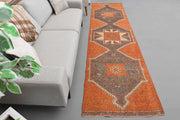 El yapımı vintage yolluk 91x351 cm geometrik desenli yün - detay görünümü