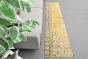 El yapımı vintage yolluk 58x241 cm oryantal desenli yün - detay görünümü