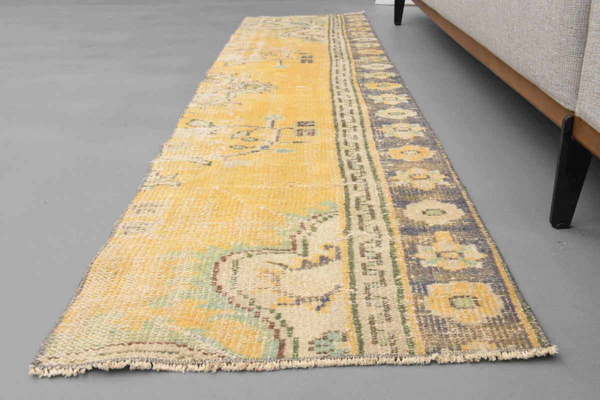 El yapımı vintage yolluk 58x241 cm oryantal desenli yün - mekan görünümü