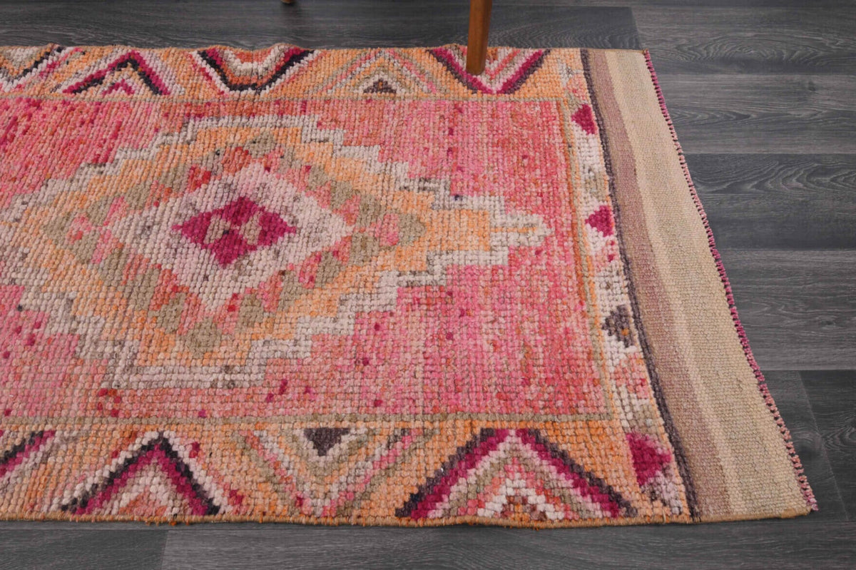 El yapımı vintage yolluk 89x315 cm oryantal desenli yün - mekan görünümü