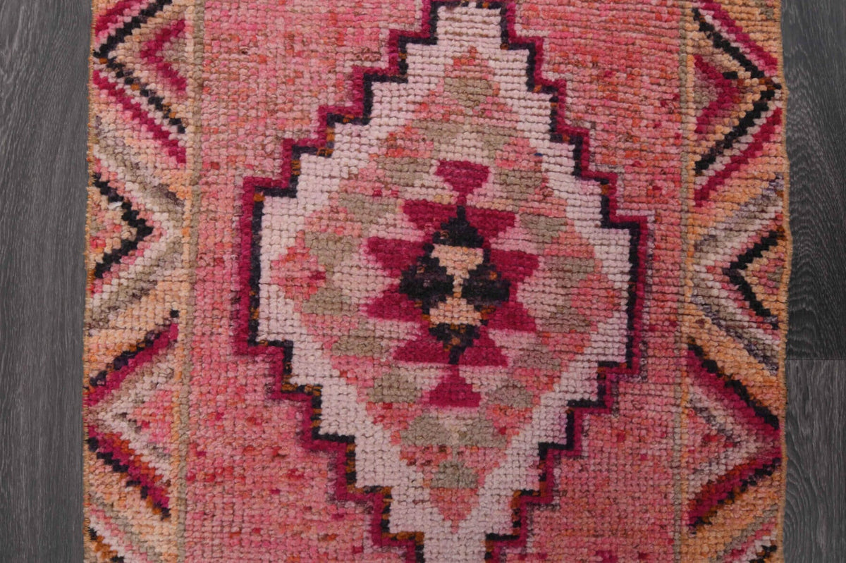 El yapımı vintage yolluk 89x315 cm oryantal desenli yün - açık alan görünümü