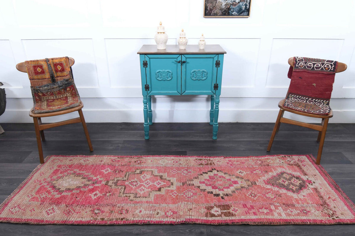El yapımı vintage yolluk 79x249 cm oryantal desenli yün - desen detayı