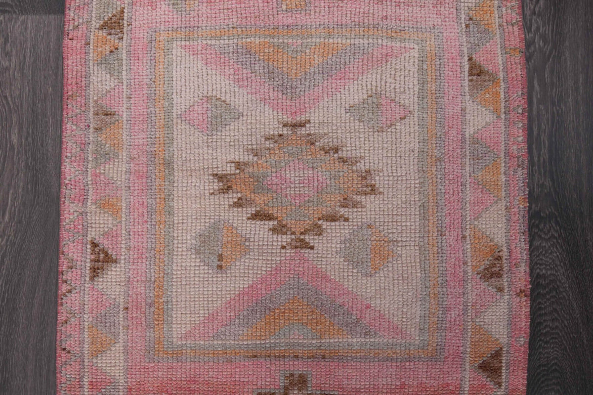 El yapımı vintage yolluk 81x279 cm oryantal desenli yün - açık alan görünümü