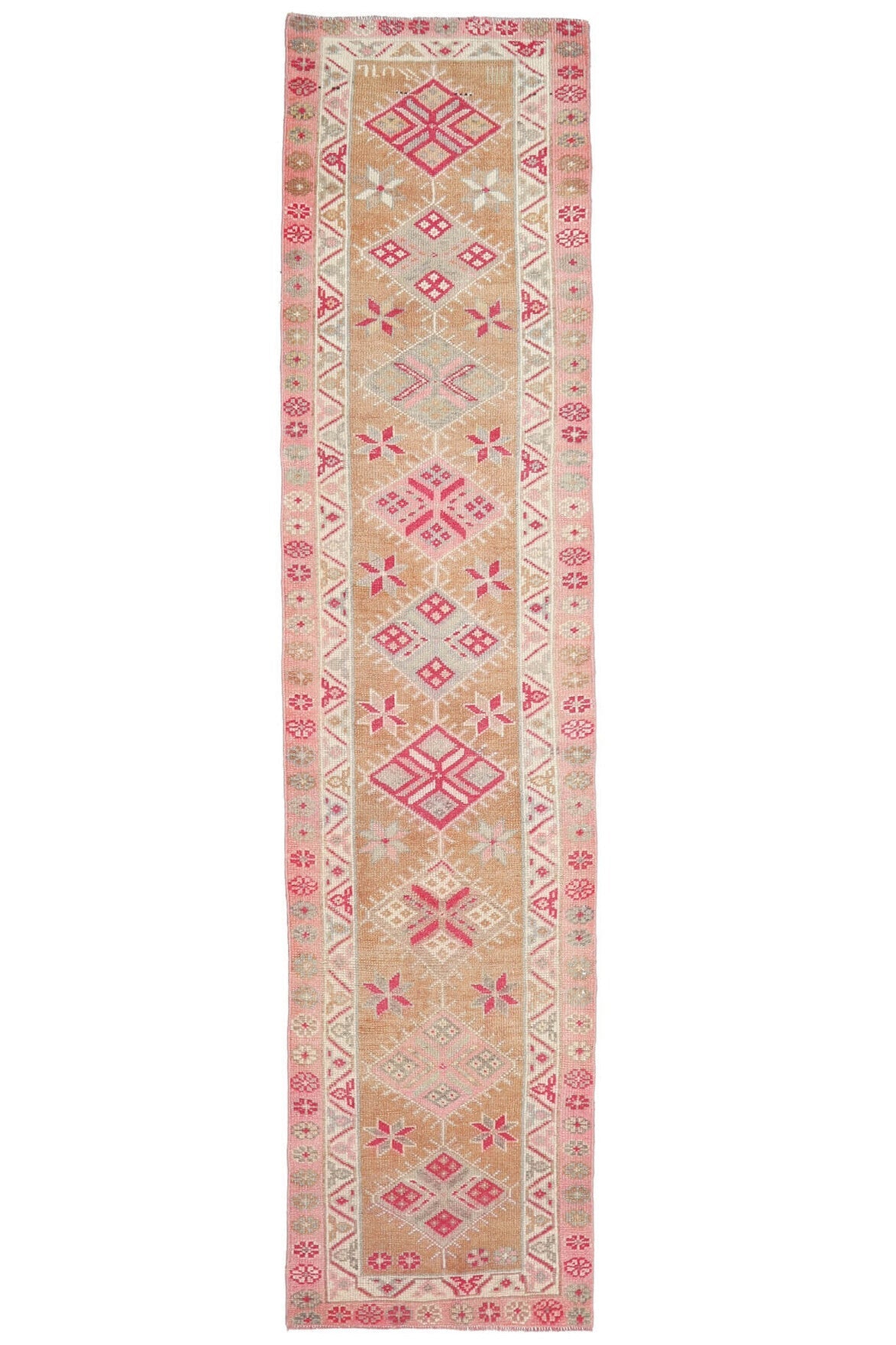 El yapımı vintage yolluk 81x361 cm i̇kat desenli yün