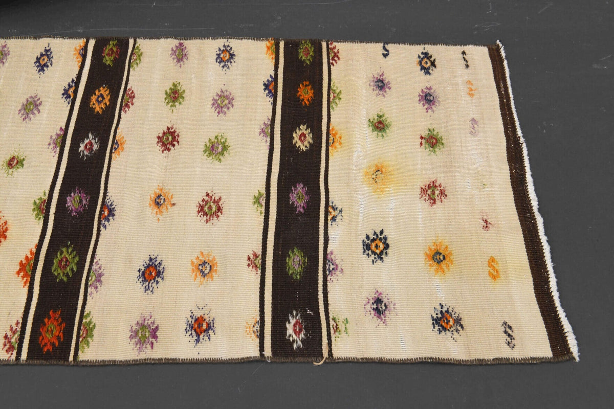 El yapımı vintage yolluk 56x224 cm i̇kat desenli yün - mekan görünümü