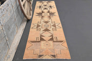 El yapımı vintage yolluk 79x338 cm geometrik desenli yün - detay görünümü