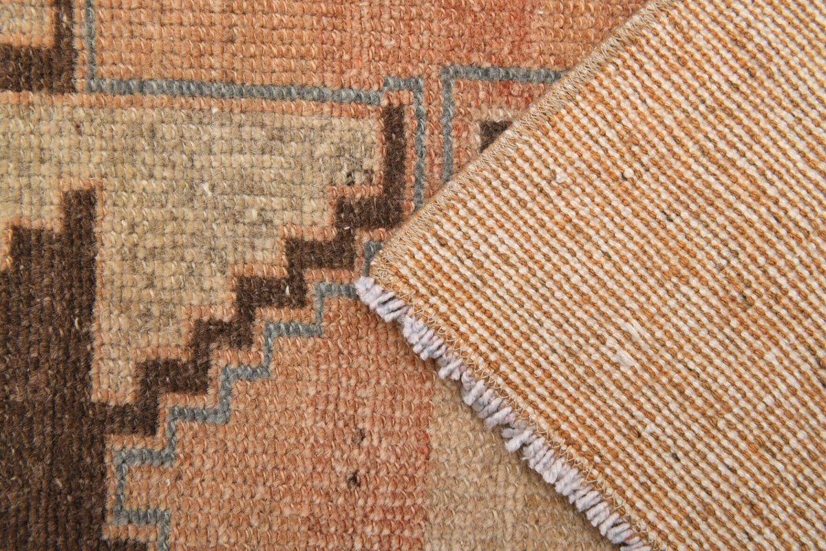 El yapımı vintage yolluk 79x338 cm geometrik desenli yün - farklı açıdan görünüm