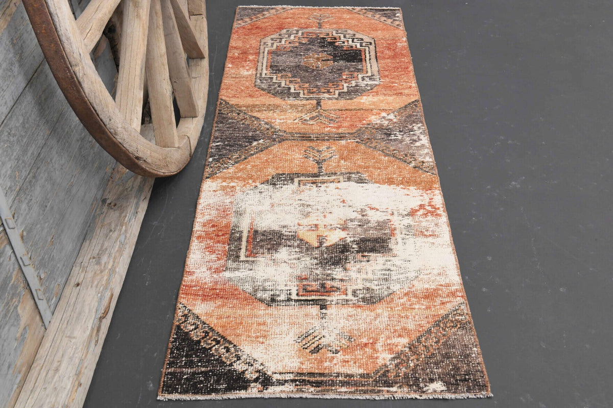 Distressed Oushak Runner Rug