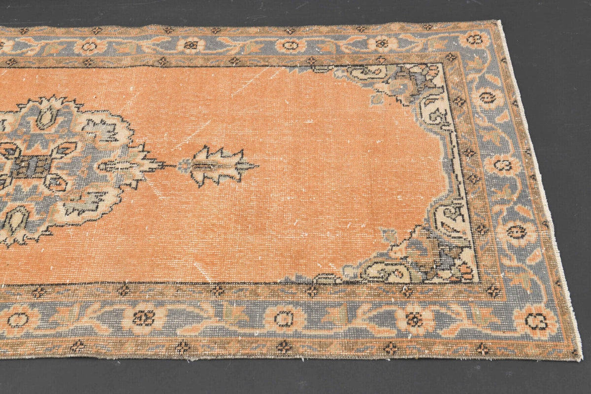 El yapımı vintage yolluk 91x330 cm oryantal desenli yün - üstten görünüm