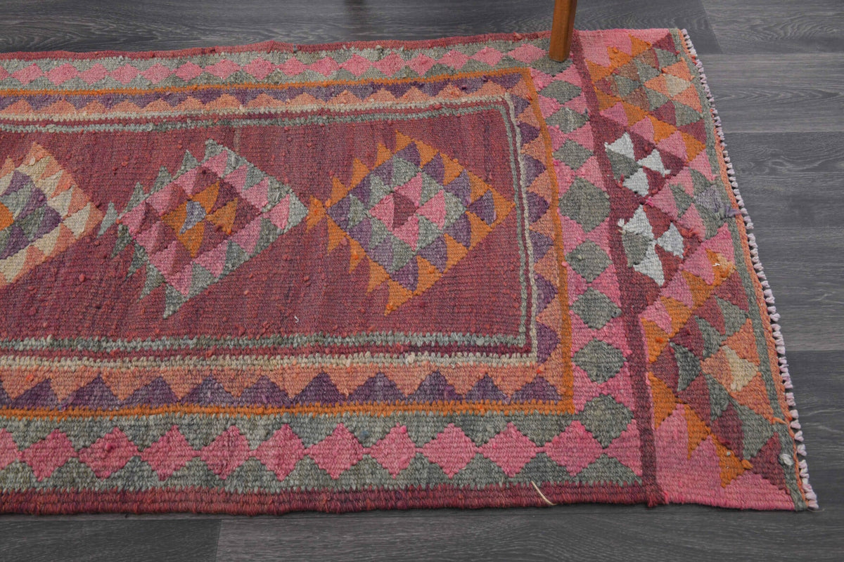 El yapımı vintage yolluk 86x310 cm oryantal desenli yün - mekan görünümü