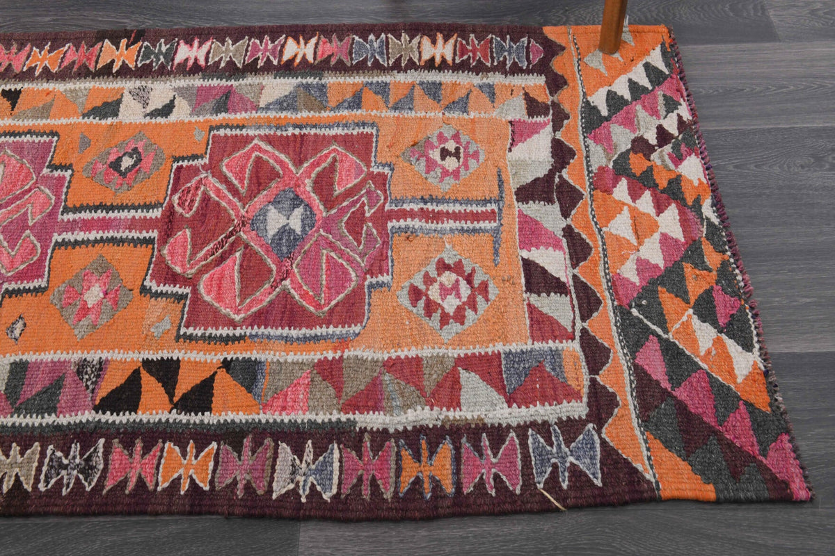 El yapımı vintage yolluk 89x272 cm oryantal desenli yün - mekan görünümü