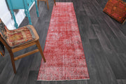 1970'lerden Anadolu kökenli düz zeminli el dokuma vintage yolluk, 70x320 cm