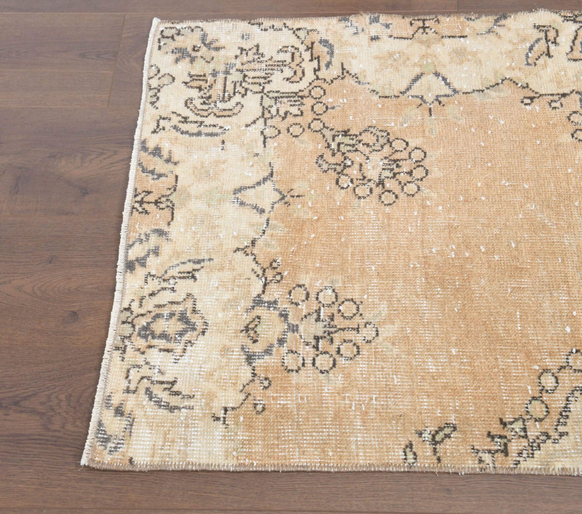 El yapımı vintage yolluk 71x259 cm çiçek desenli desenli yün - açık alan görünümü