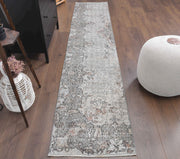 El yapımı vintage yolluk 61x295 cm çiçek desenli desenli yün - detay görünümü