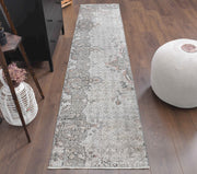 El yapımı vintage yolluk 64x295 cm oryantal desenli yün - detay görünümü