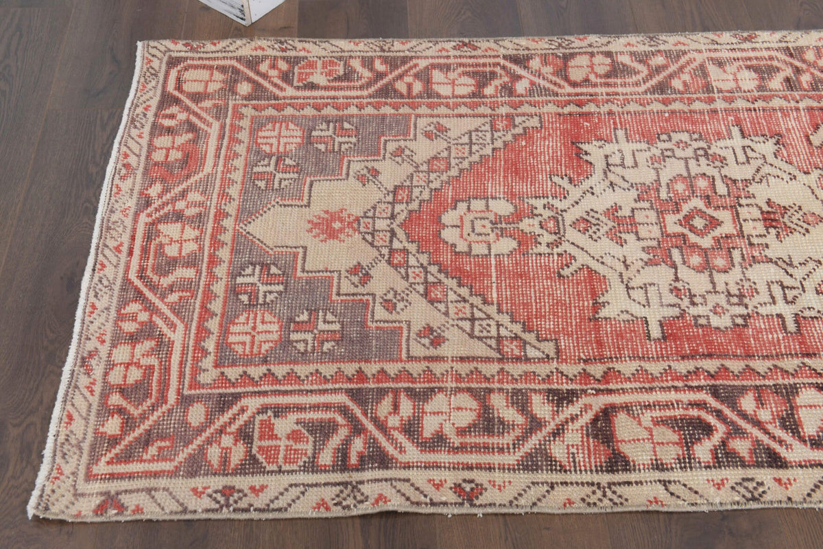 El yapımı vintage yolluk 89x300 cm oryantal desenli yün - desen detayı