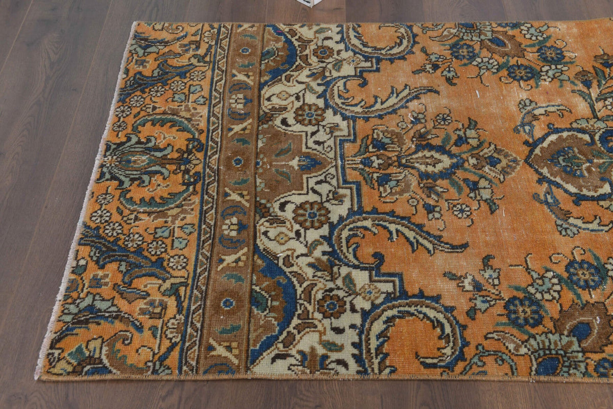 El yapımı vintage yolluk 94x340 cm oryantal desenli yün - desen detayı