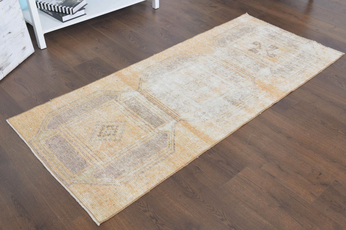 Faded Vintage Anatolian Runner Rug
