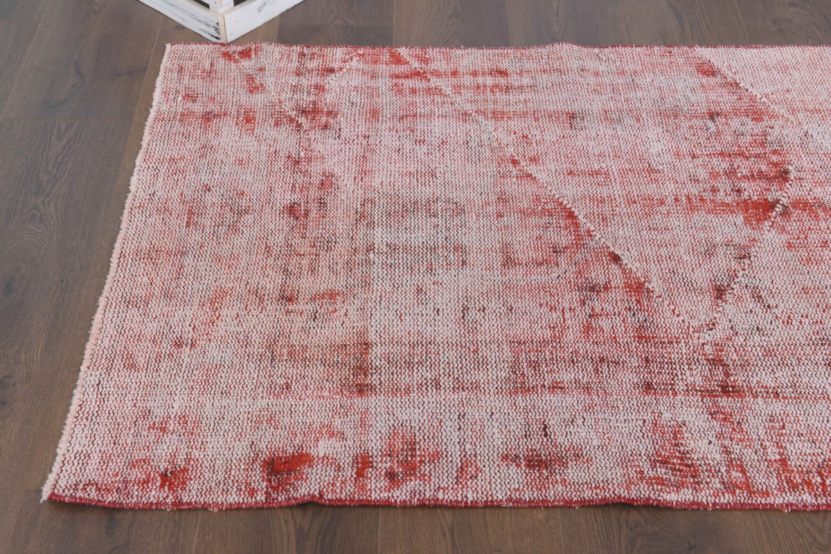 Distressed Red Vintage Anatolian Rug Runner