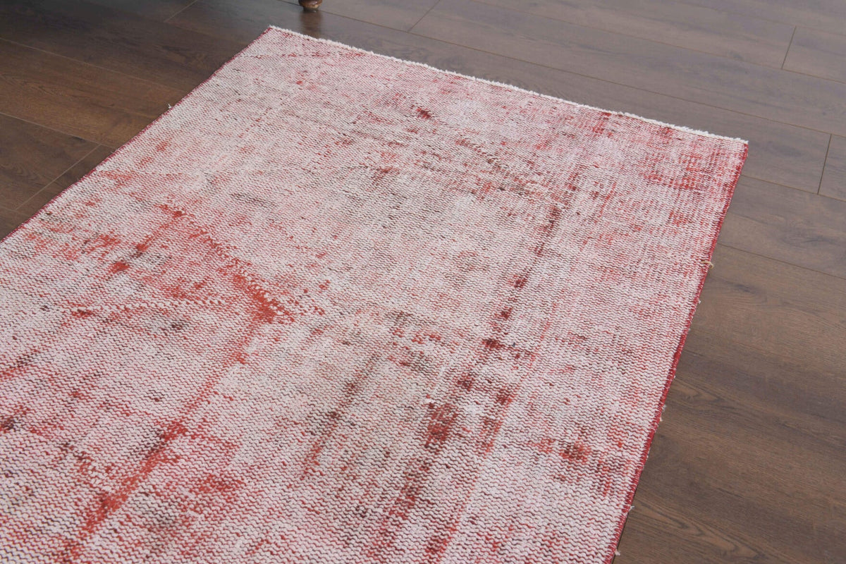Distressed Red Vintage Anatolian Rug Runner