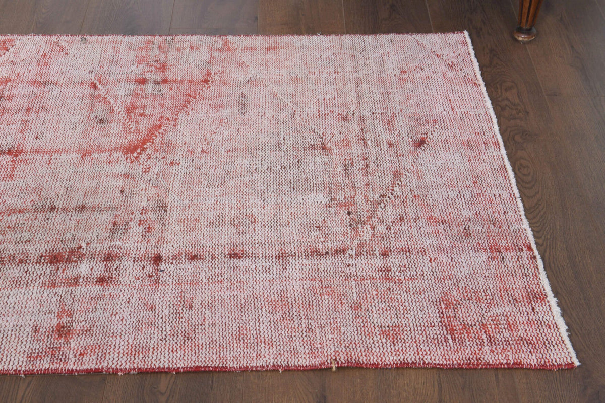 Distressed Red Vintage Anatolian Rug Runner