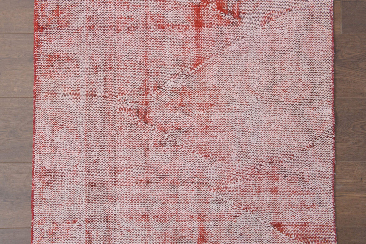 Distressed Red Vintage Anatolian Rug Runner
