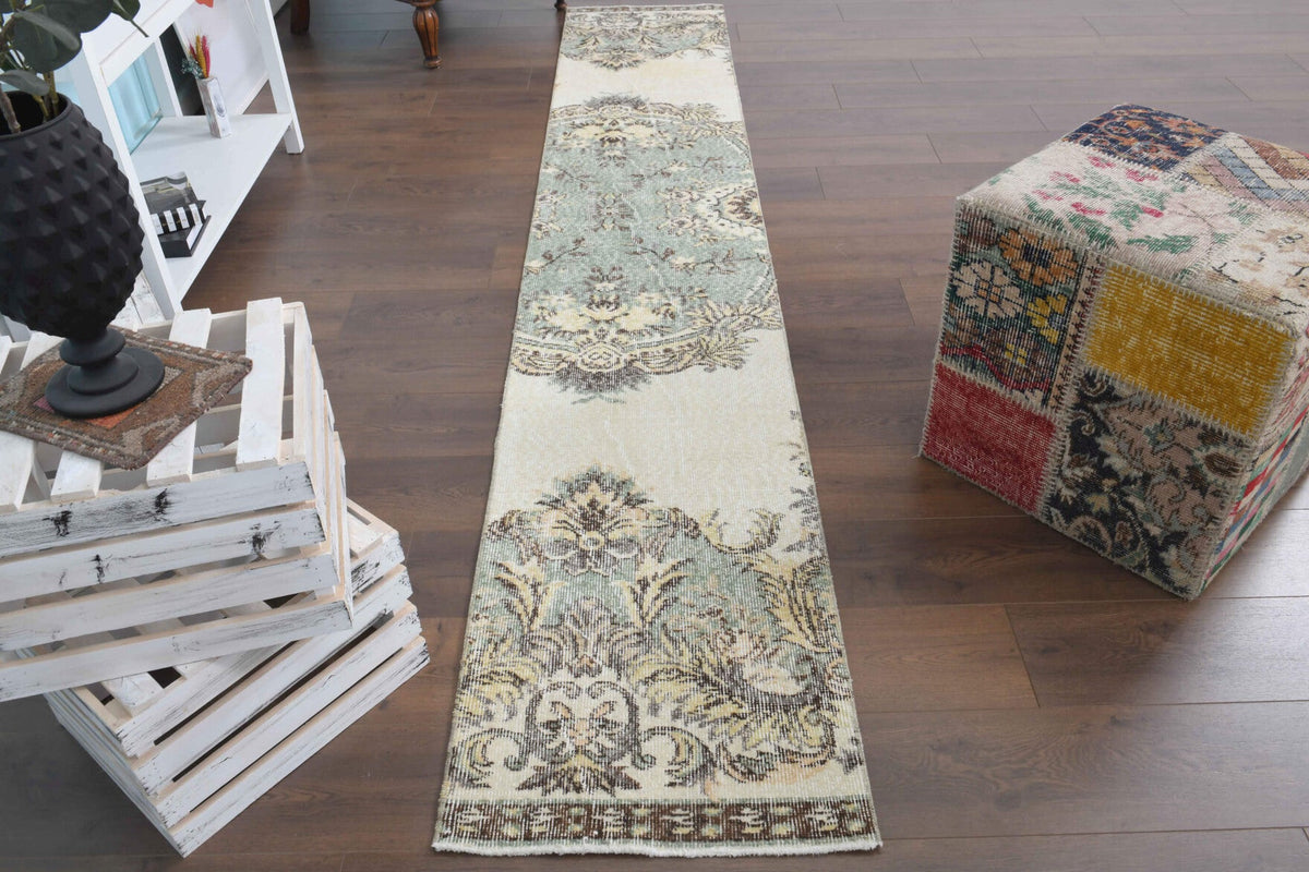 Floral Vintage Oushak Rug Runner