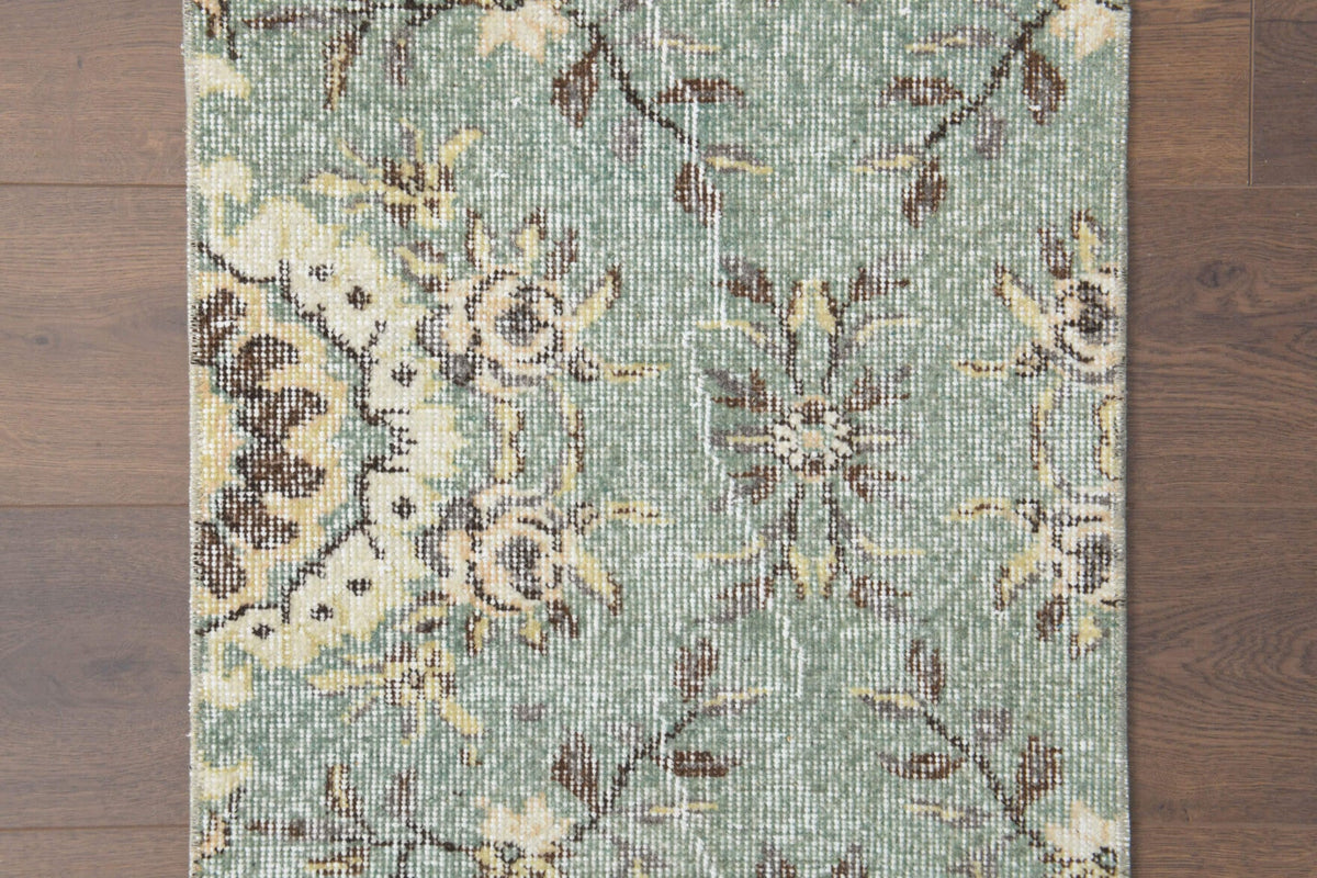 Floral Vintage Oushak Rug Runner