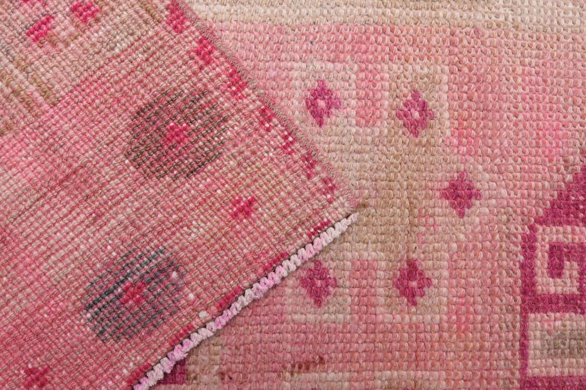 Handwoven Pink Runner of 1970s