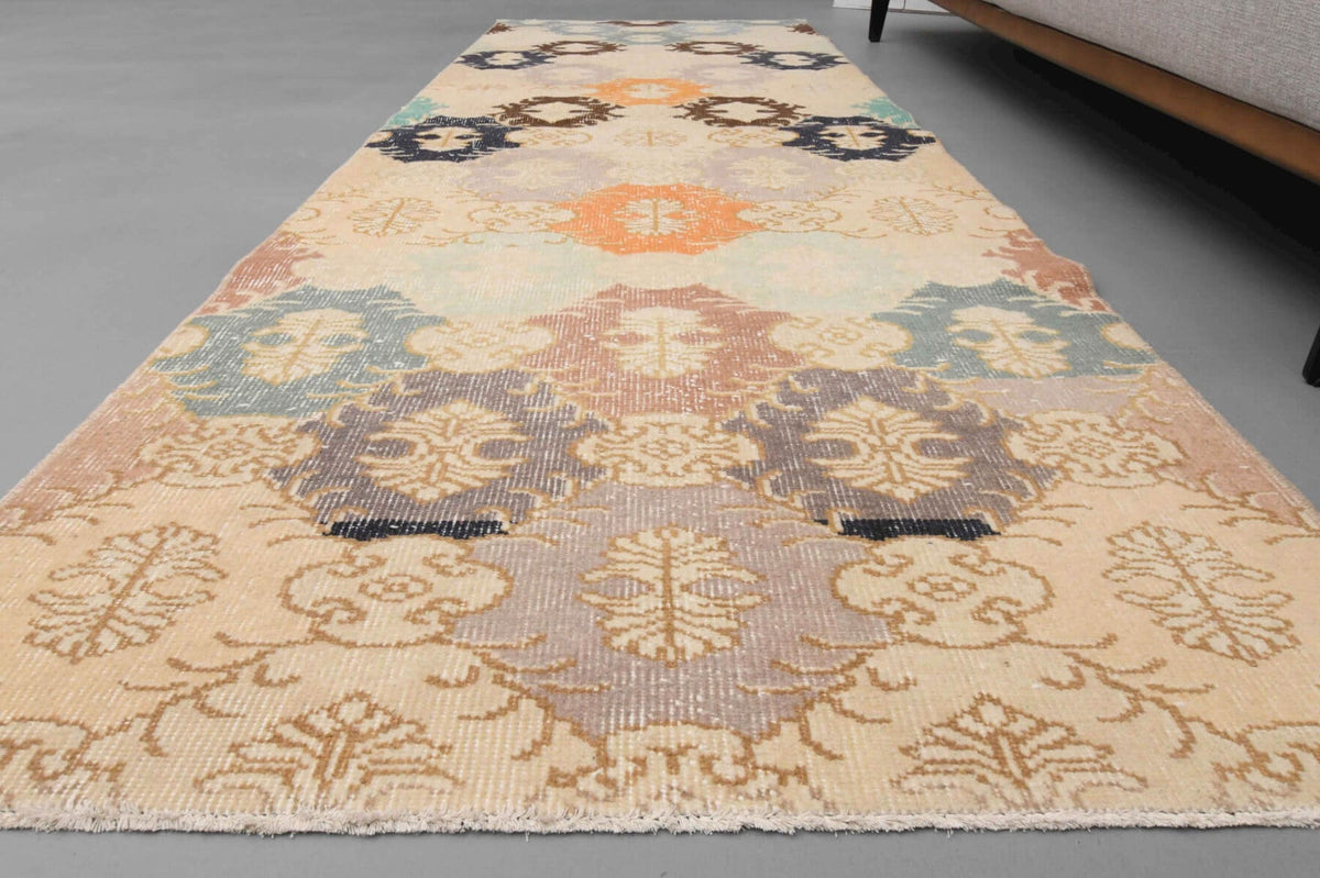 Beige Vintage Anatolian Runner Rug