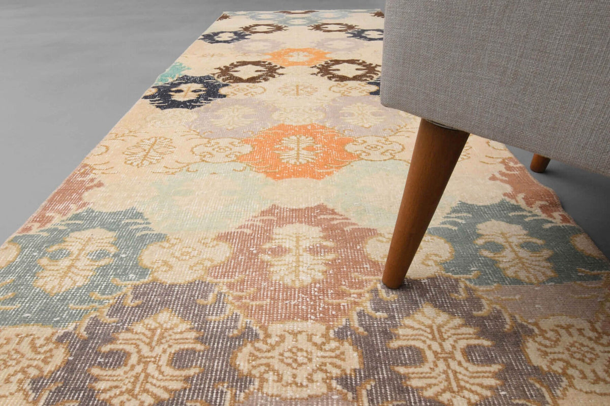 Beige Vintage Anatolian Runner Rug