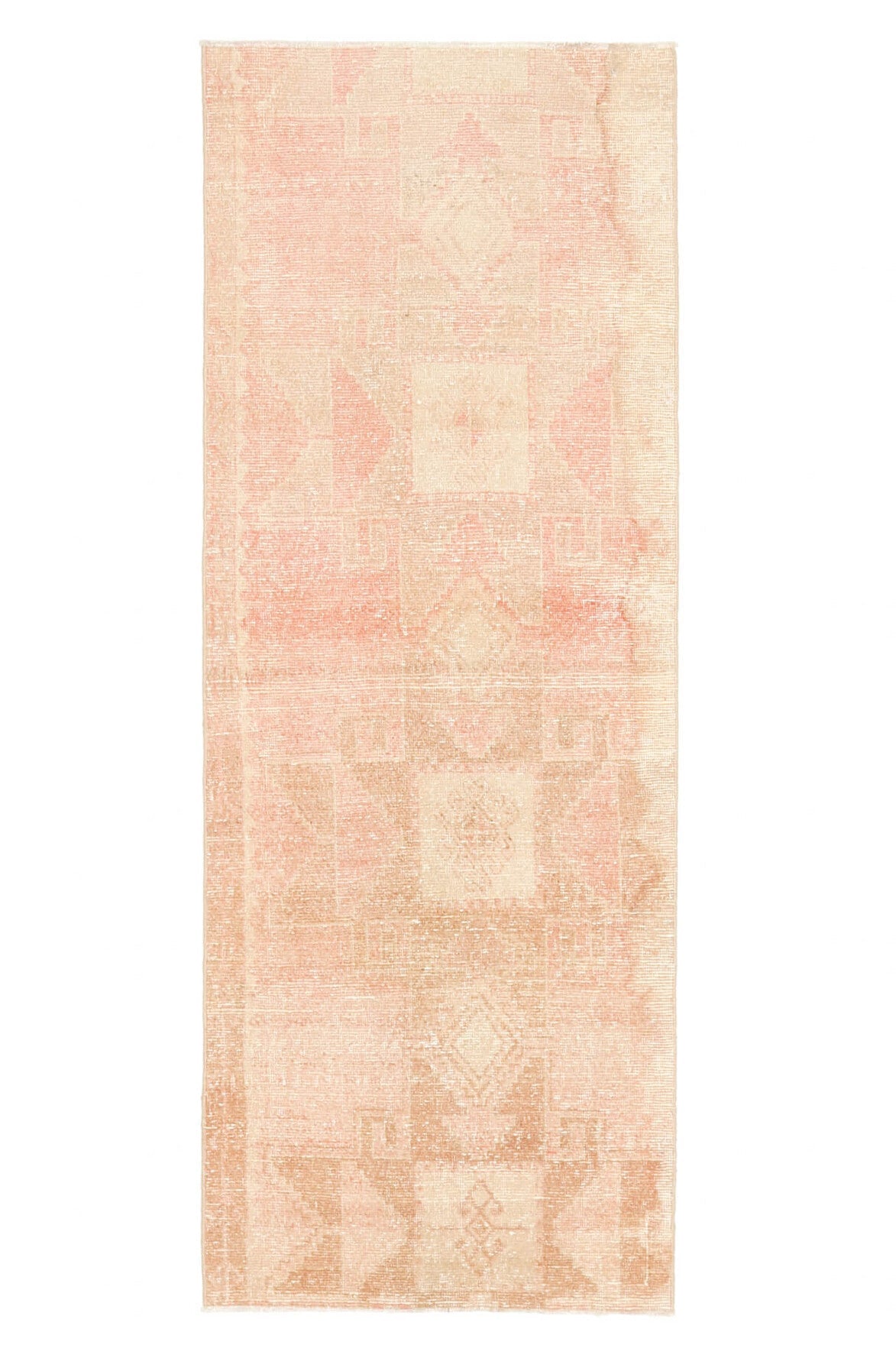 Pink Vintage Oushak Runner Rug