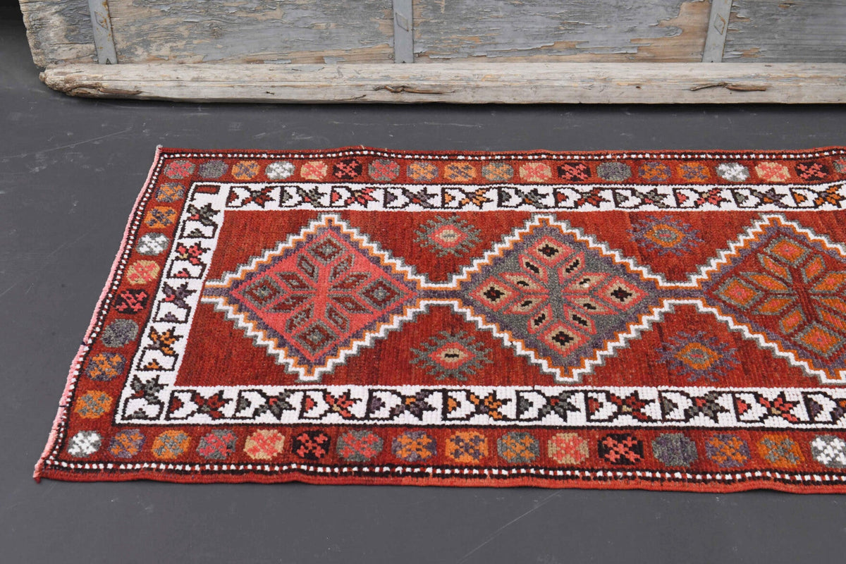 Vintage Hand-Knotted Runner Rug