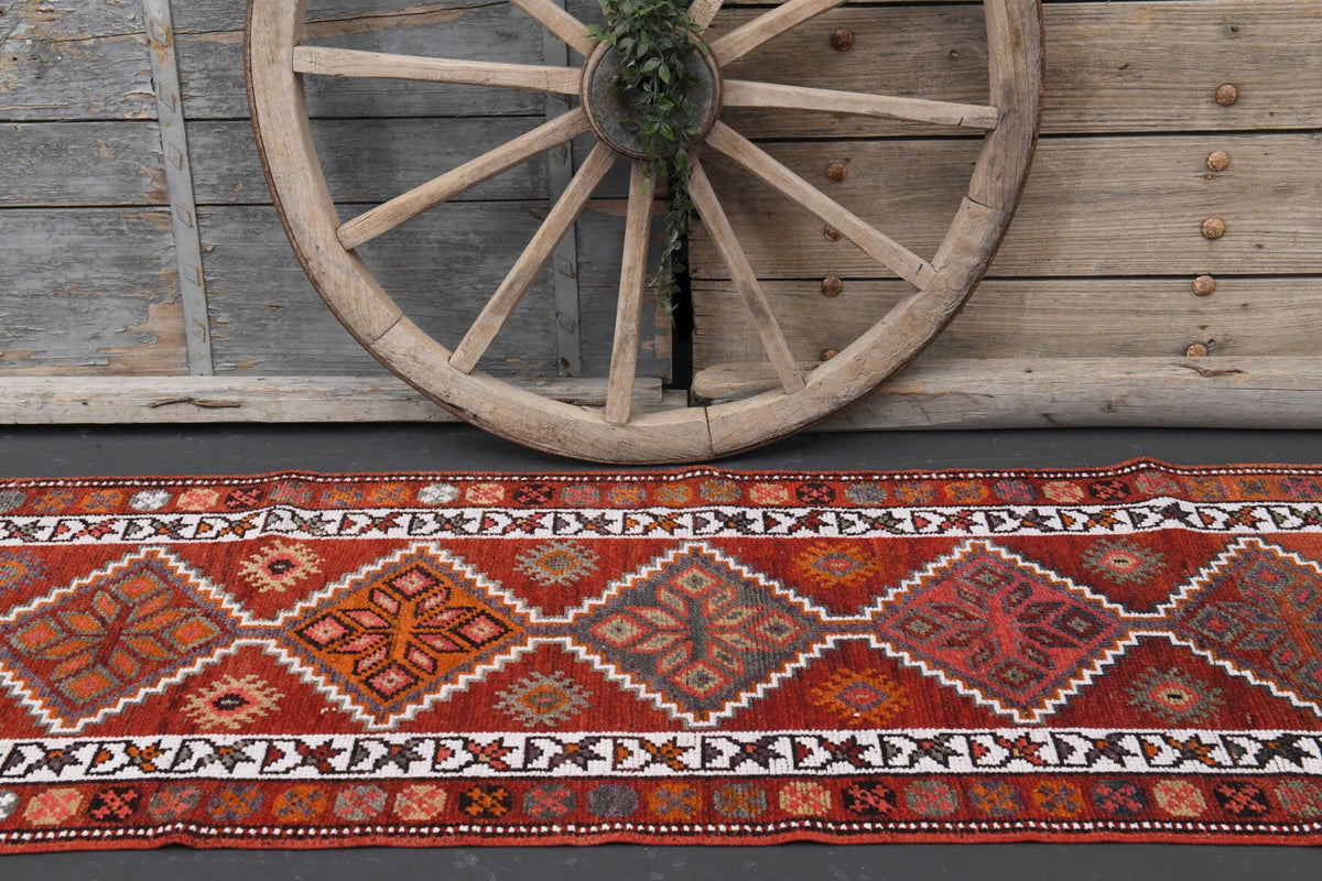 Vintage Hand-Knotted Runner Rug