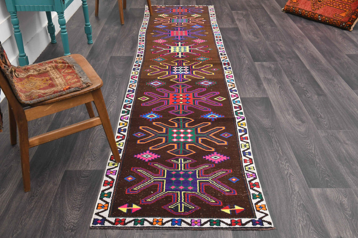 Vibrant Unique Vintage Anatolian Runner Rug
