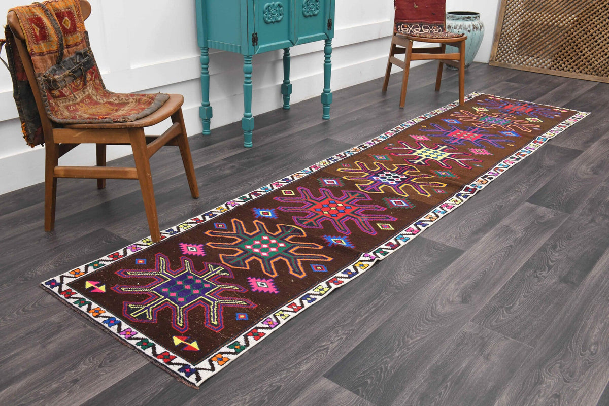 Vibrant Unique Vintage Anatolian Runner Rug