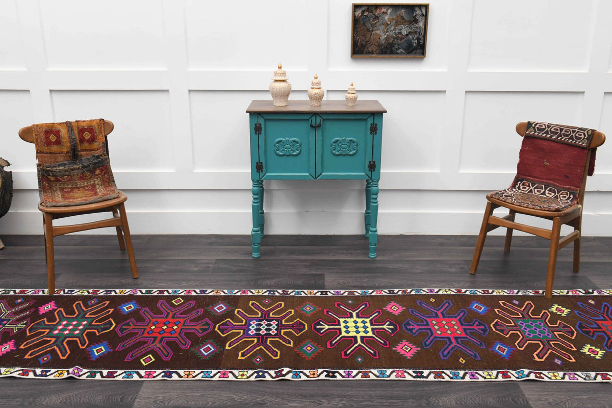 Vibrant Unique Vintage Anatolian Runner Rug