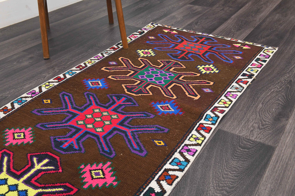 Vibrant Unique Vintage Anatolian Runner Rug