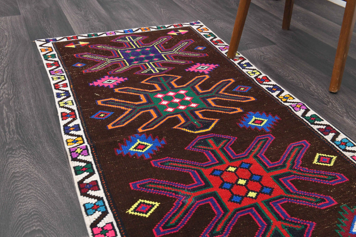 Vibrant Unique Vintage Anatolian Runner Rug