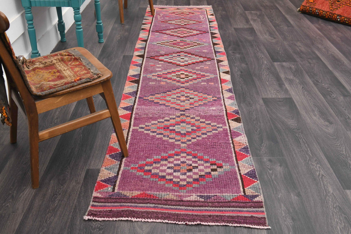 Purple Vintage Anatolian Runner Rug